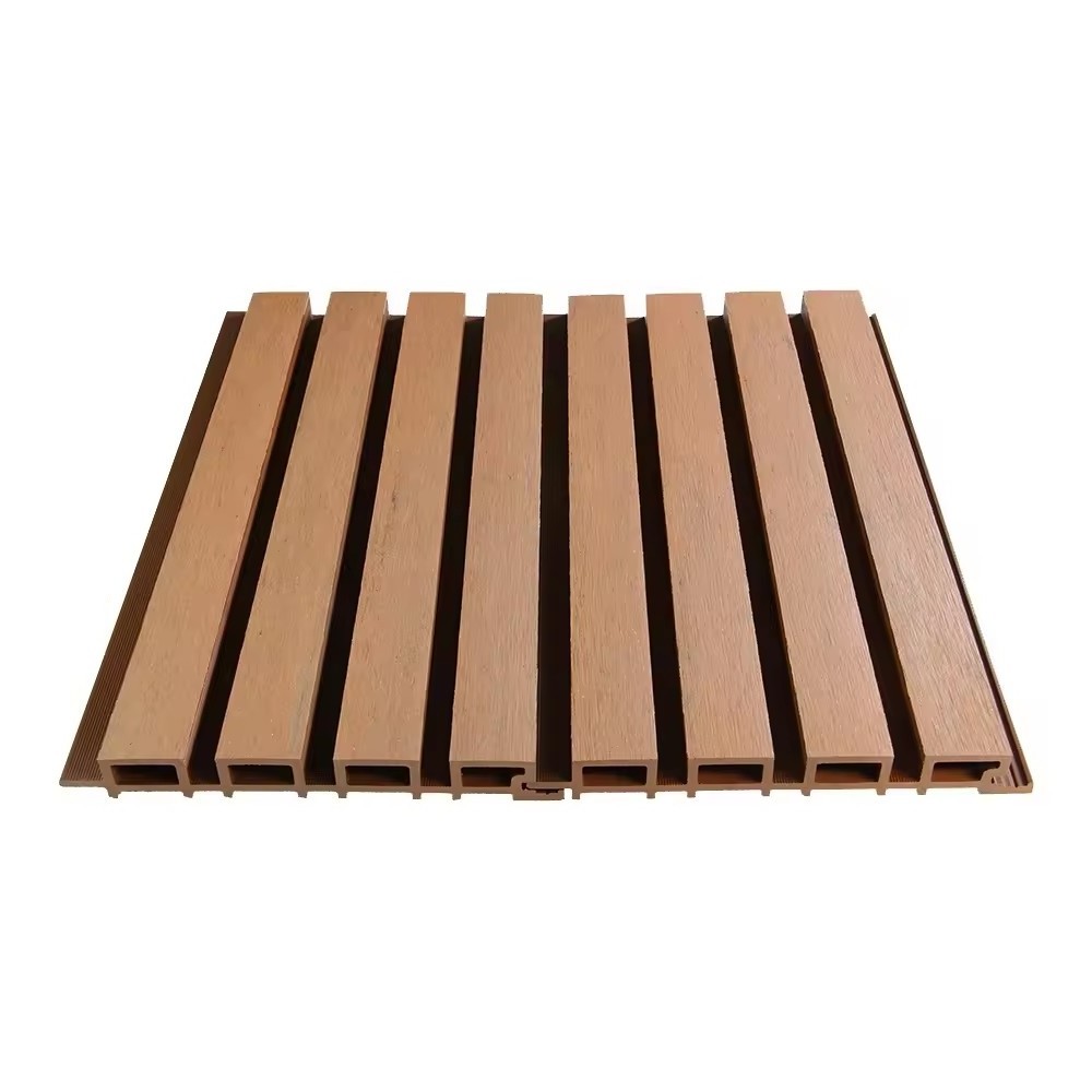 Waterproof Wooden Grain PVC WPC Fluted Wall Panels For Decoration