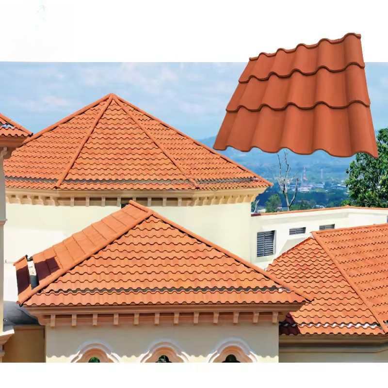 High quality materiales de construction stone coated metal roof tiles roofing sheet roman tile