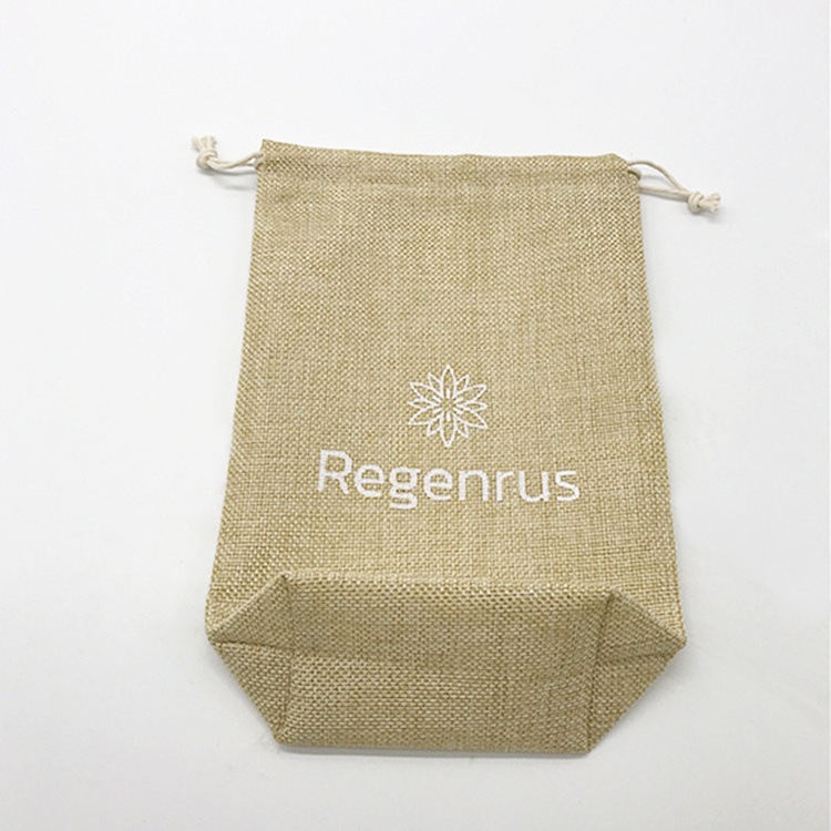 Wholesale Natural Organic Jute Square Bottom Hemp Bags With Logo