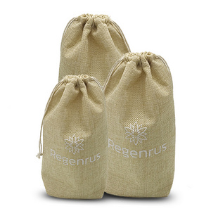 Wholesale Natural Organic Jute Square Bottom Hemp Bags With Logo