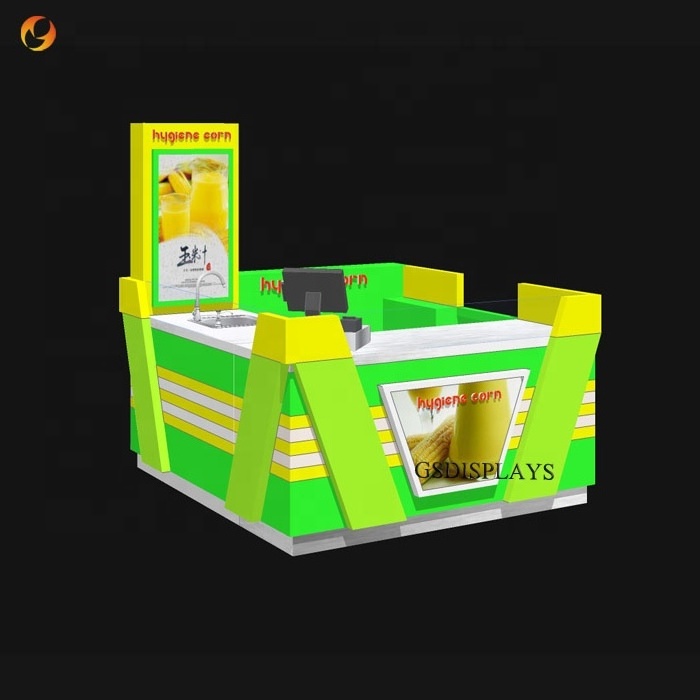 retail wooden shopping mall corn juicy kiosk