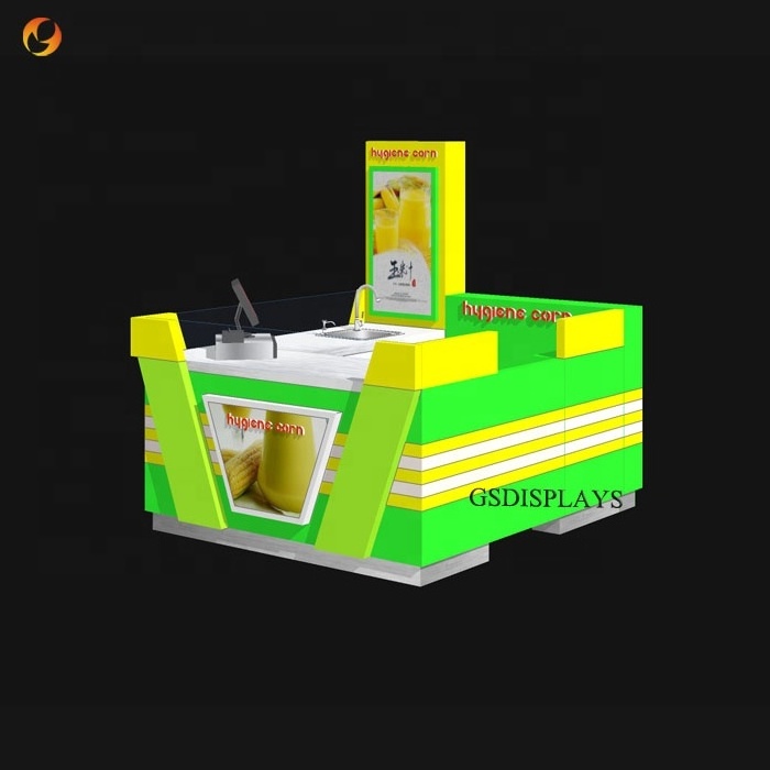 retail wooden shopping mall corn juicy kiosk