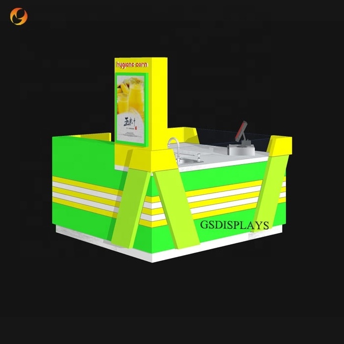 retail wooden shopping mall corn juicy kiosk