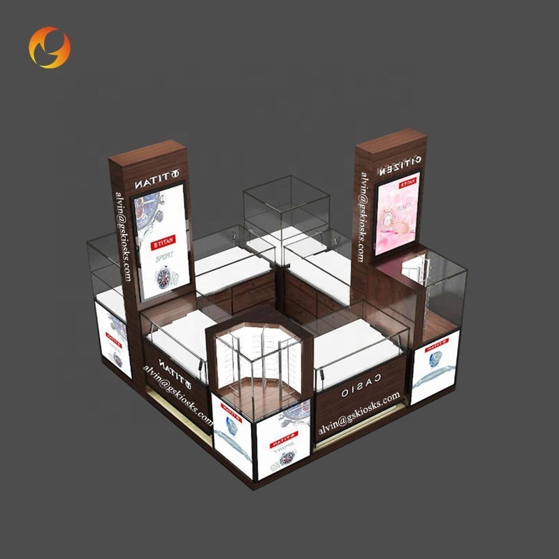 manufacturers of glass jewelry display booth kiosk