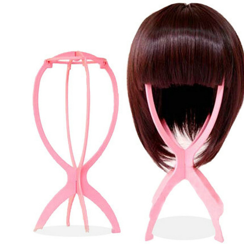 Colorful Ajustable Wig Stands Plastic Hat Display Wig Head Holders Mannequin Head/Stand Portable Folding Wig Stand