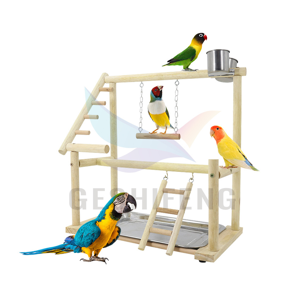 Parrot Interactive Bird Toy - Entertaining Parrot Toy Set with Climbing Frame, Ladder, Swing, and Rope Perch