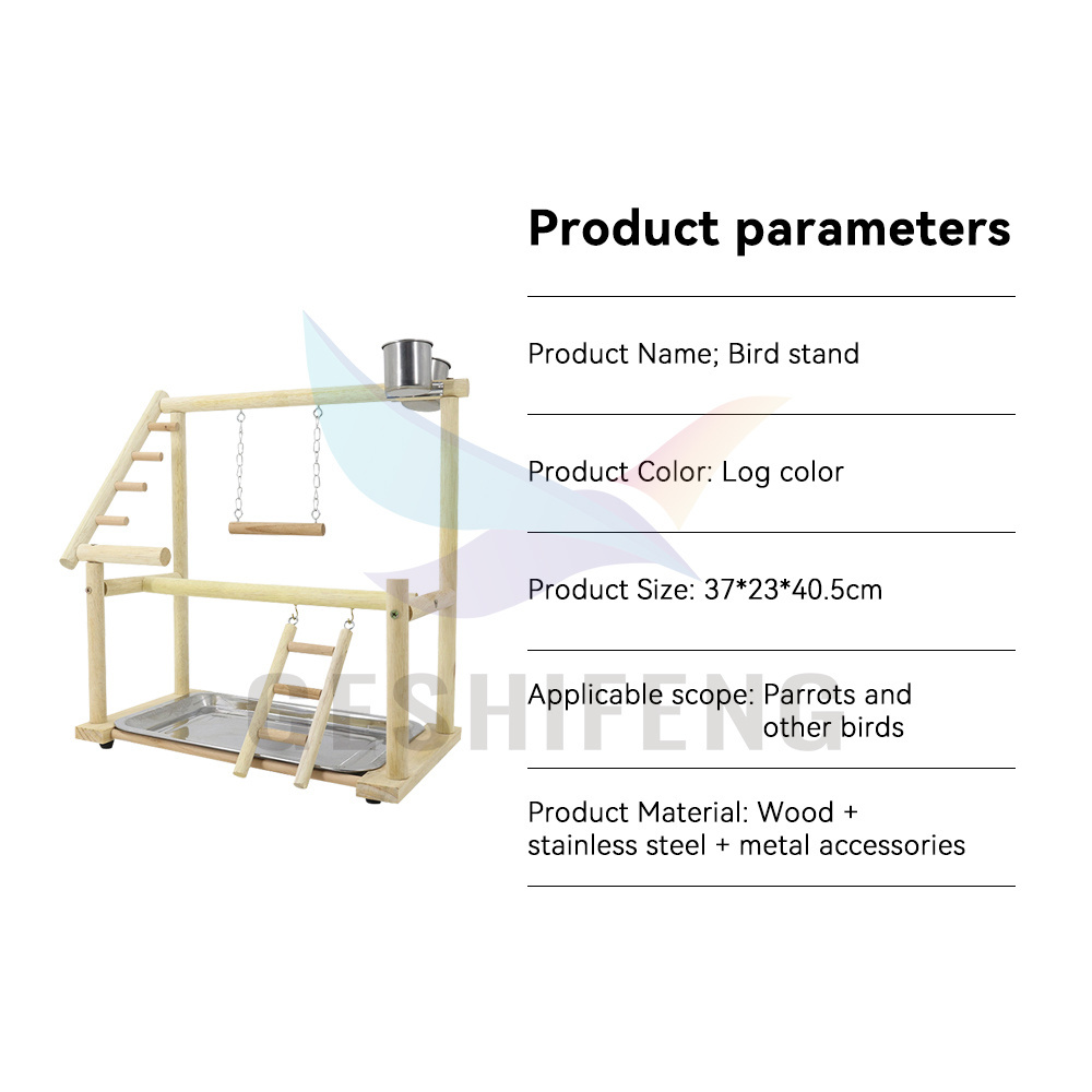 Parrot Interactive Bird Toy - Entertaining Parrot Toy Set with Climbing Frame, Ladder, Swing, and Rope Perch