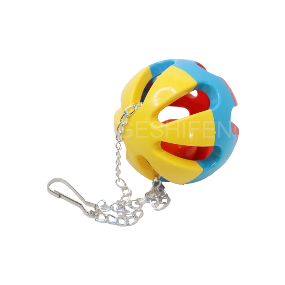 5Pcs Interactive Plastic Bird Toy Ball Chew Wooden Bird Cage Parrot Hanging Swing Chewing Bird Toy Set For Cage