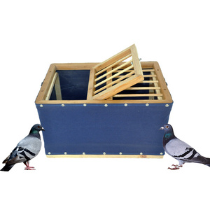 Foldable Wooden Blue Bird Transport Cages Racing Pigeon Transportation Cage With Canvas