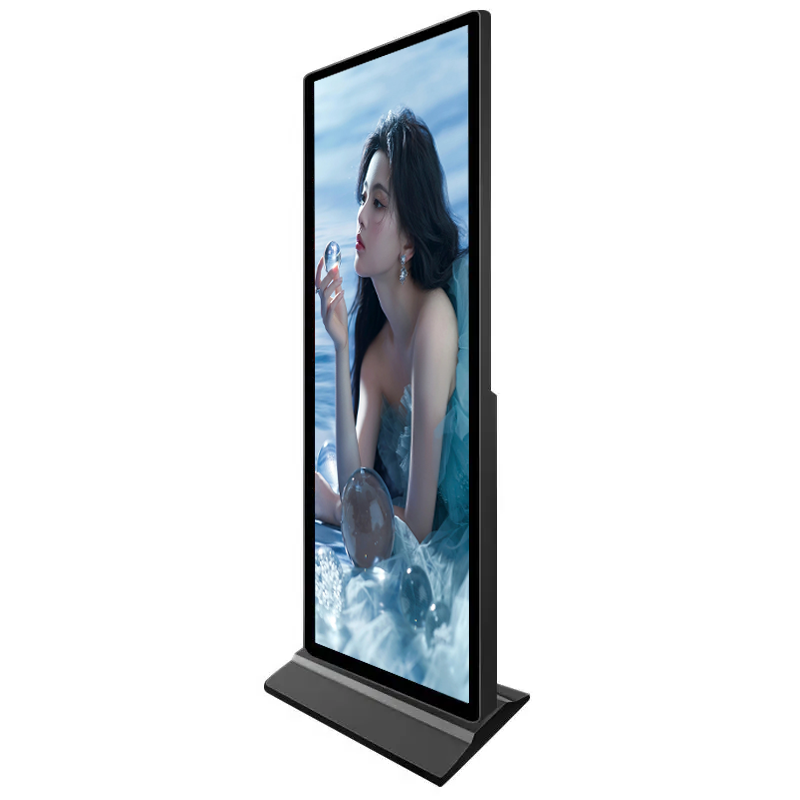 LCD Advertising Signage Display Full Screen Portable Digital Poster with wheels 75 Inch A-type Digital Signage