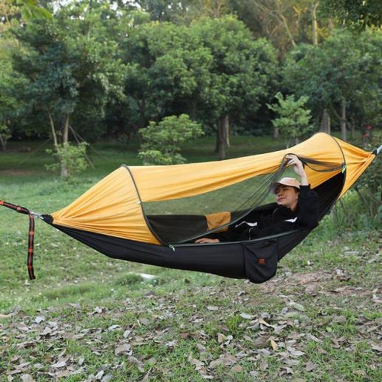 1 Person Fast Release Tent Hammock Hanging Portable Lightweight Camping Anti-mosquito Mesh Net Hammock with Net