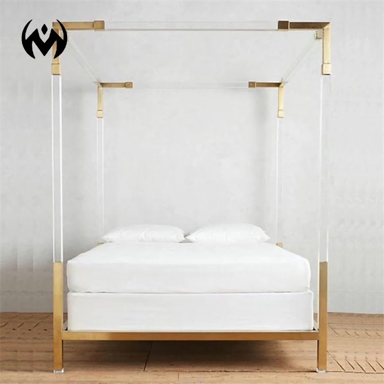 OEM ODM Modern design Stainless steel acrylic Bed Factory custom acrylic bed frame