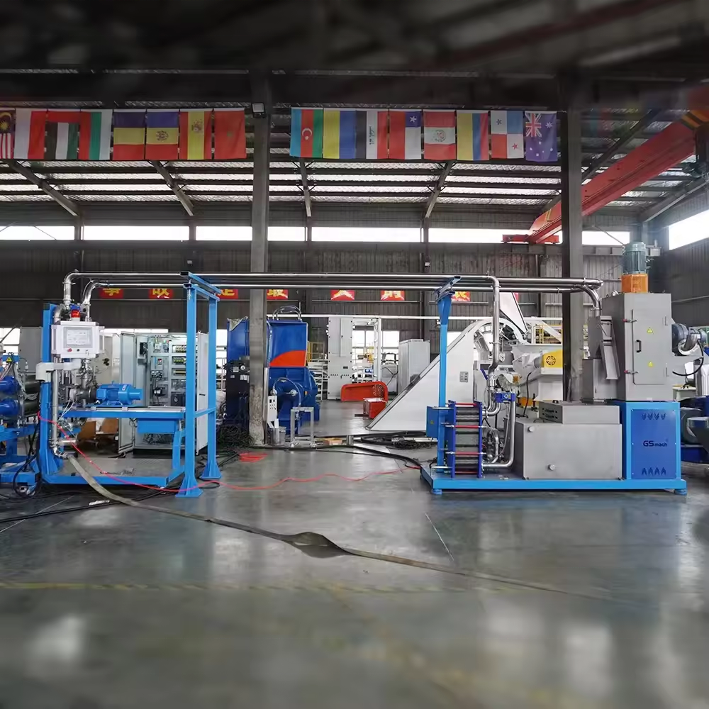 TPR EVA shoe sole compound extrusion line plastic TPU granules extruder pellet making machine