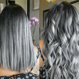 Good feedback 8-30 inches 100% human hair weave grey indian hair and black ombre hair extensions for sale