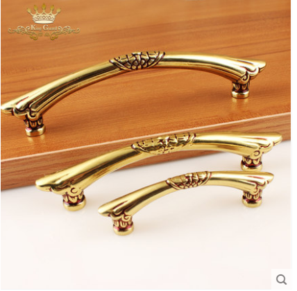 Pure copper handle European style retro furniture handle bookcase wardrobe knob shoe cabinet extension door handle