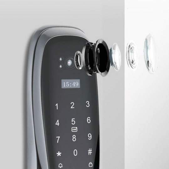 Smart lock fingerprint password key unlock digital door lock office bedroom automatic visual with electronic peephole household