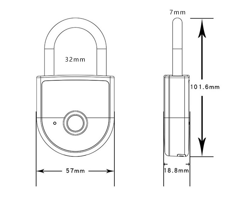 Fingerprint padlock smart small lock dormitory cabinet lock fingerprint anti-theft lock warehouse gym fingerprint unlock