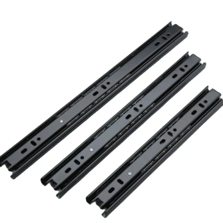 Furniture Hardware Accessories 3 Fold Full Extension Ball Bearing Rails Hydraulic Drawer Slides