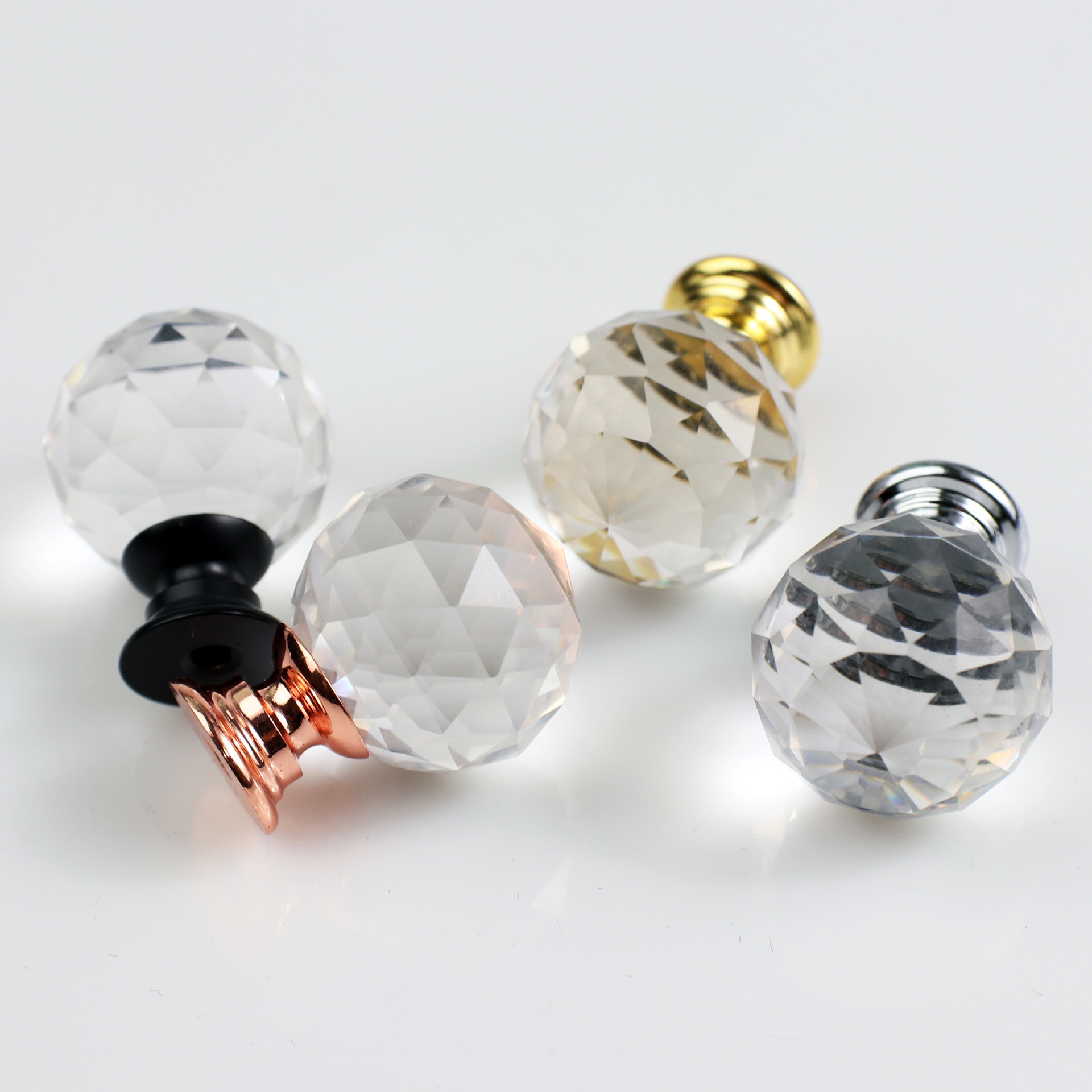 SELECT Drawer Knobs Diamond Shaped Crystal Glass 30mm Cabinet Knobs Pull Handles