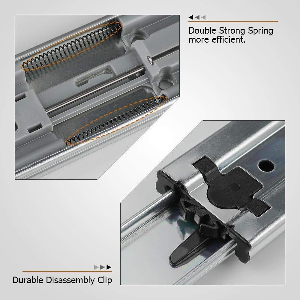 heavy duty soft close ball bearing drawer slide rail smooth telescopic cabinet 3 fold kitchen cabinet