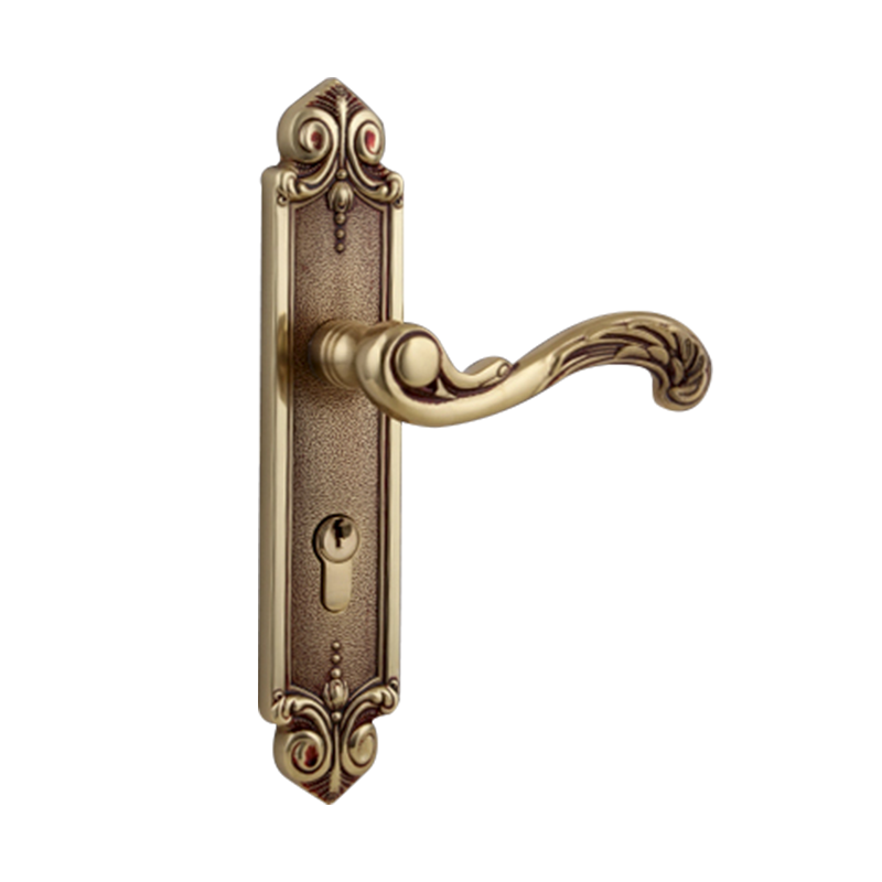 Solid brass mortise door lock set luxury door lever lock set European retro antique classic extended handle