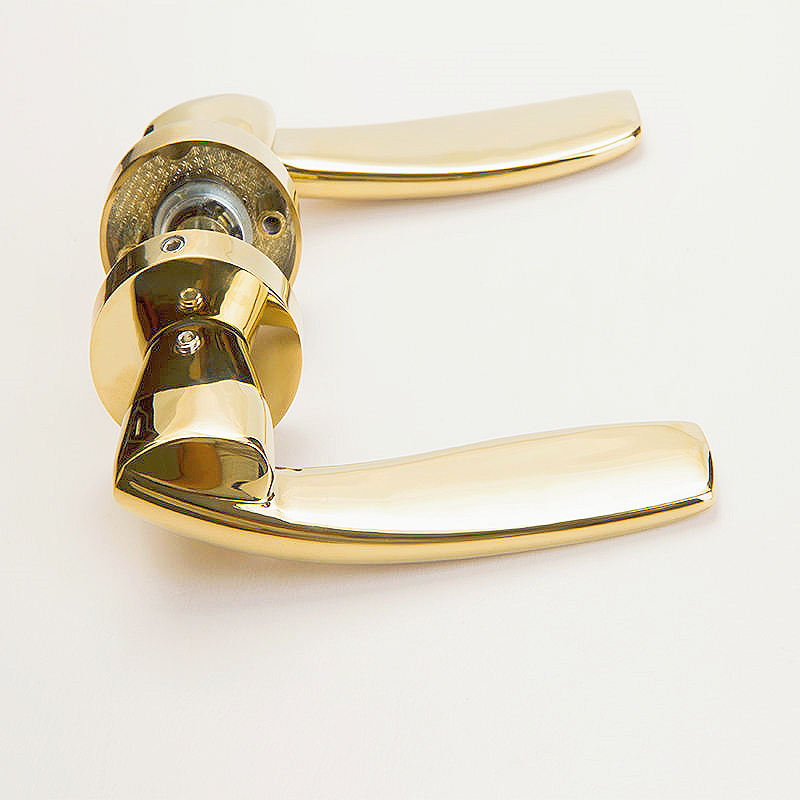 GSH Luxury gold lever door handle tubular lever lock zinc alloy silent bathroom door split lock