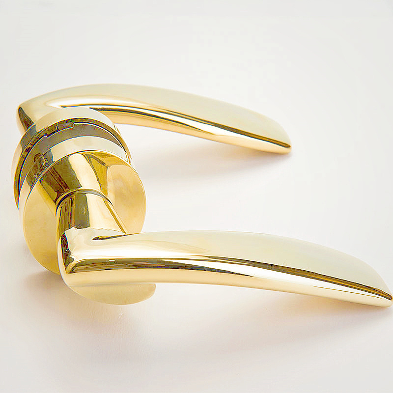 GSH Luxury gold lever door handle tubular lever lock zinc alloy silent bathroom door split lock