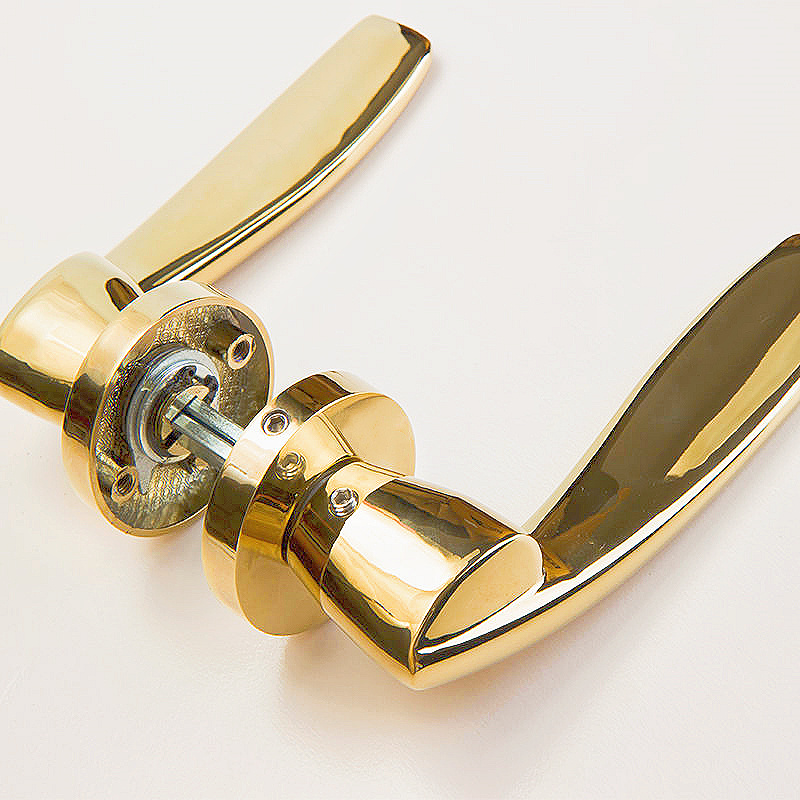 GSH Luxury gold lever door handle tubular lever lock zinc alloy silent bathroom door split lock