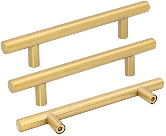 High Quality furniture kitchen hardware Brushed brass cabinet cupboard drawer gold door handle for home