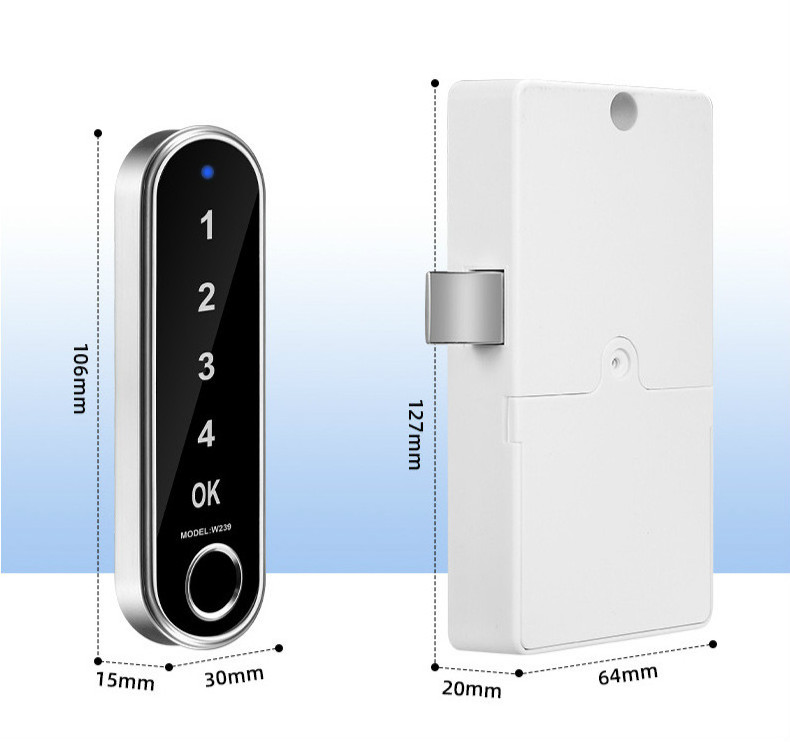 Multifunctional fingerprint password lock wooden door steel door drawer wardrobe electronic lock with indicator light