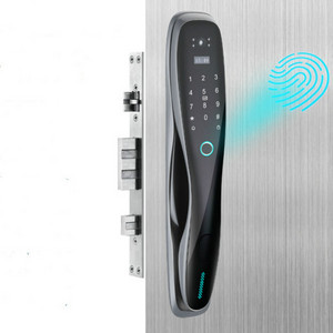 Smart lock fingerprint password key unlock digital door lock office bedroom automatic visual with electronic peephole household