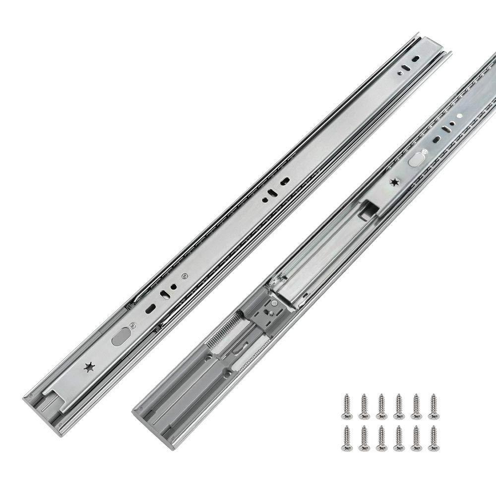 heavy duty soft close ball bearing drawer slide rail smooth telescopic cabinet 3 fold kitchen cabinet