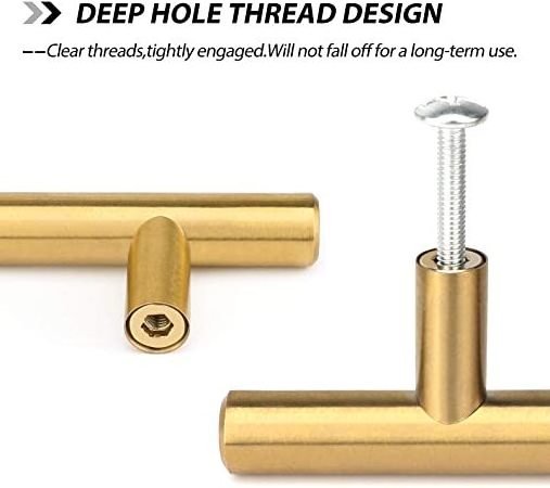 European style Nordic Pure copper modern gold minimalist handle wardrobe drawer brass cabinet handle and knob