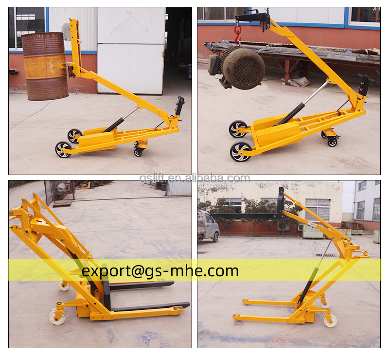 24V Battery lifting portable mini electric fork lift 500kg crane forklift for pallet trucks and container