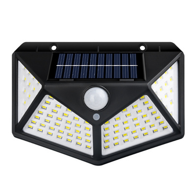 100 LED Solar Outdoor Lights IP65 Waterproof Motion Sensor 100 LEDs Security Lights With Lights Reflector For Wall