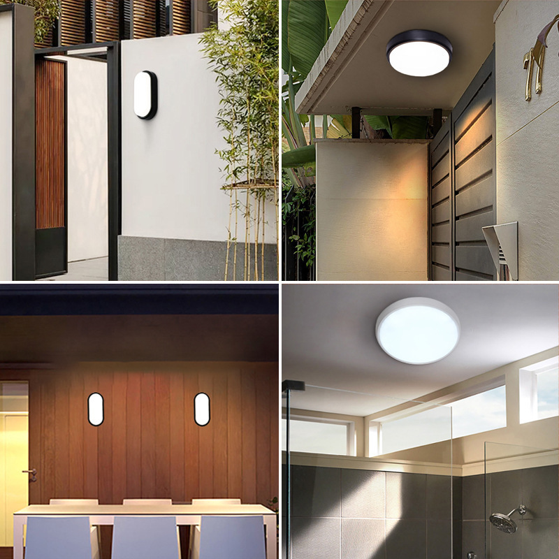 High Quality Ip54 Wall Lamp Ceiling Light Covers Led Round Plastic Bulkhead Waterproof Surface Mounted