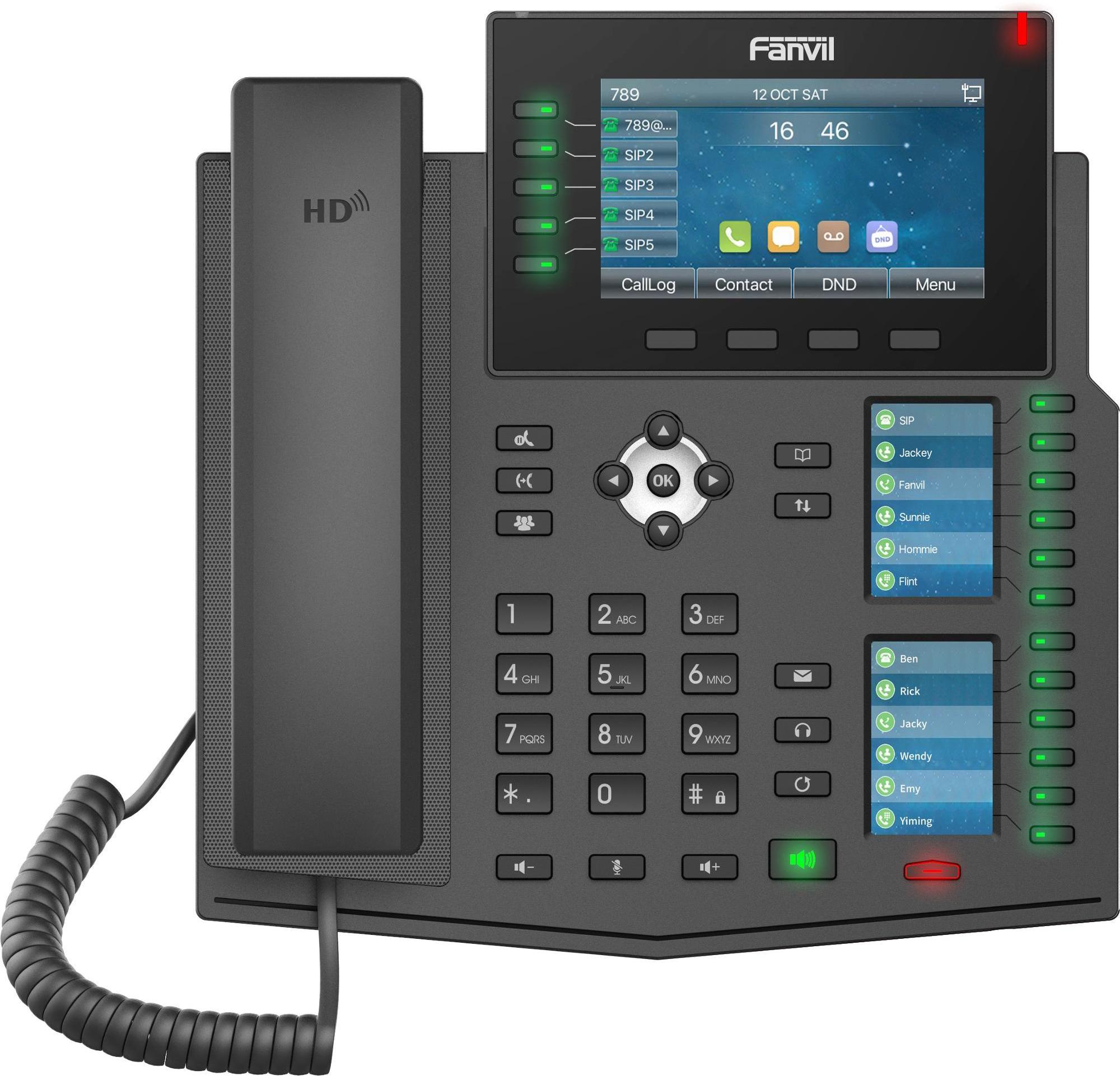 Fanvil X6U New Color-LCD With Intelligent DSS Key-mapping LCD Display Enterprise Ipbx Desktop Sip Phone Android VOIP IP Phone