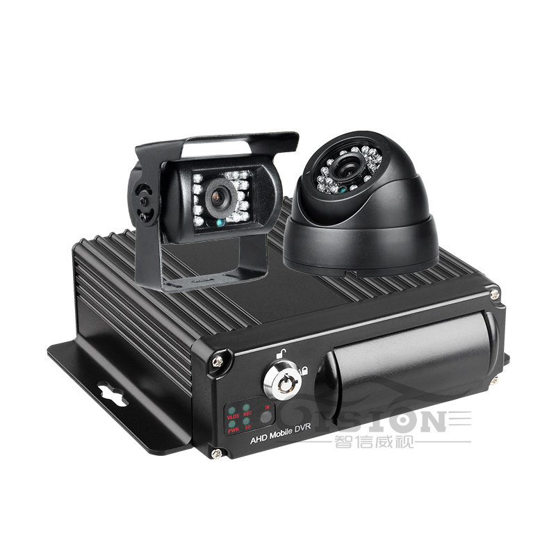 4 Channel H.265  1080P AHD HD Mobile Vehicle Car DVR MDVR Video Recorder Kit with 2pcs Waterproof   Night Vision IR  Car Camera