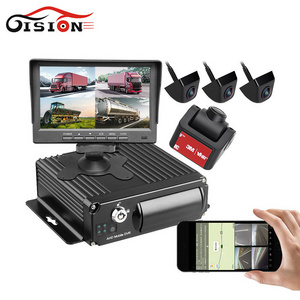 GISION H.265 720P 1080P AHD Camera  4 Channel Truck Bus CCTV System Mobile DVR 4G GPS WIFI ADAS BSD DMS Optional MDVR