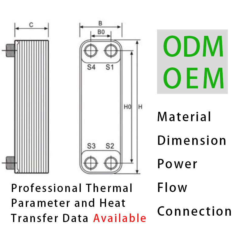 Heat Exchanger OEM BPHE Stainless Steel Brazed Plate Type Industrial Heat Exchanger