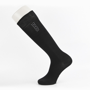 Professional OEM custom aviation jacquard mercerized cotton knee high working sock for unisex in all season