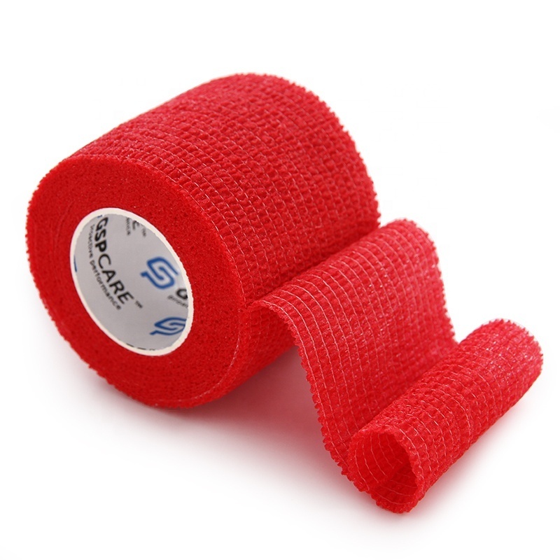 GSPMED Medical Supplier Elastic Sweatproof First Aid Cohesive Tape Vet Wrap Bandage Elastic