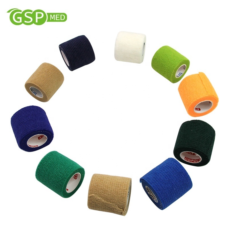 GSPMED Medical Supplier Elastic Sweatproof First Aid Cohesive Tape Vet Wrap Bandage Elastic