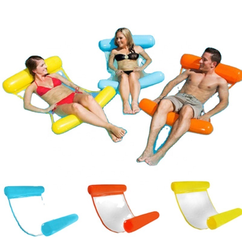 New Fashion summer pool lounge chairs that sit in water Inflatable Water hammock pool floats swimming pool floating tray