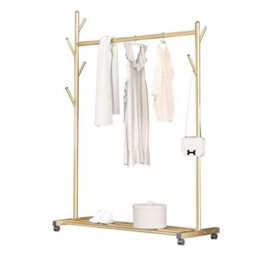 high quality clothes racks with shoes shelf bag hat hook one rod garment drying metal clothes display racks