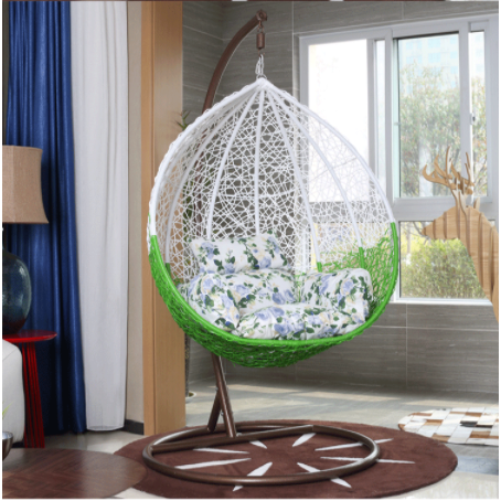 Steel frame pe rattan waterproof cushion hammock hanging outdoor garden rocking swing chair