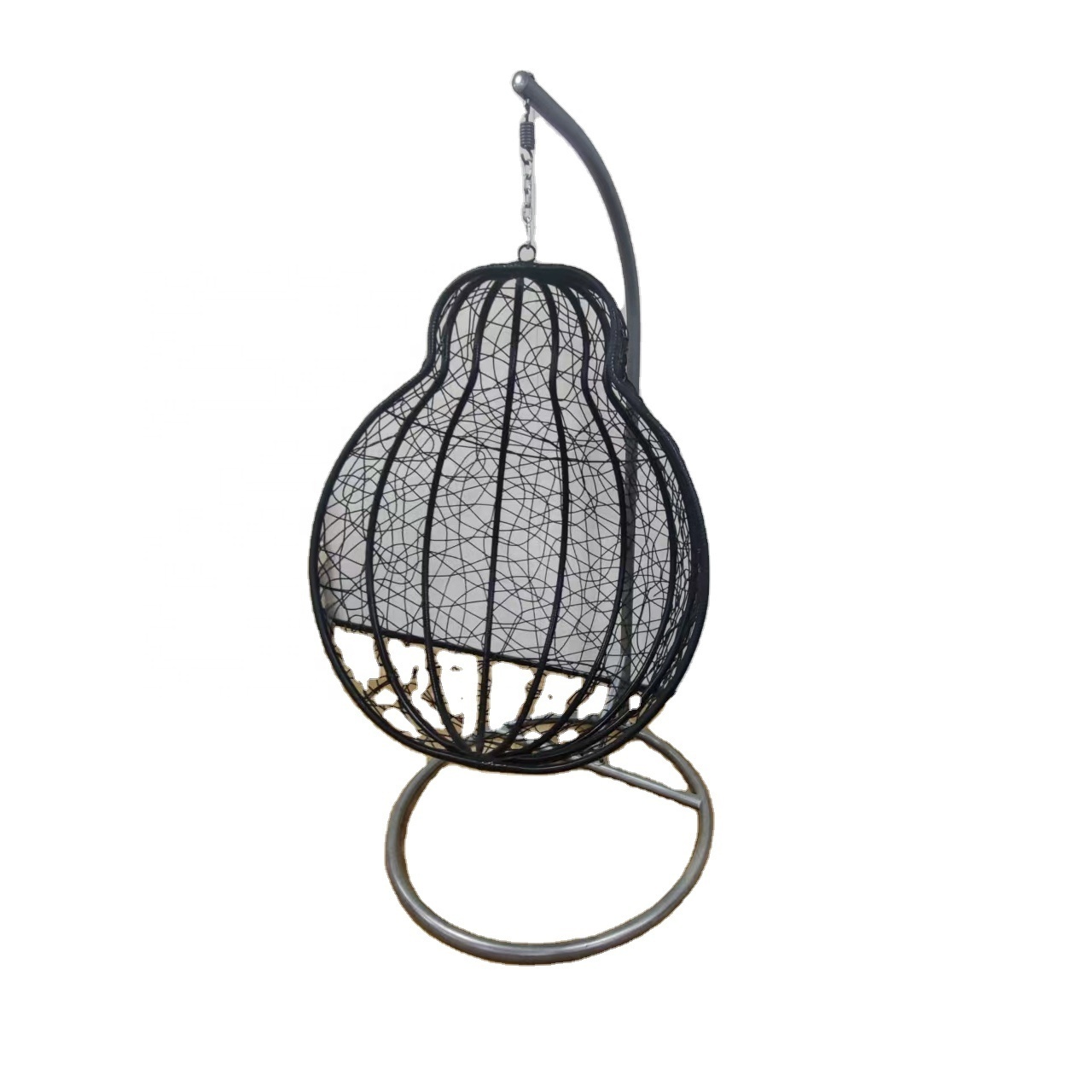 metal swing chair for outside with stand for baby adult PE rattan wicker backyard swing hanging chair