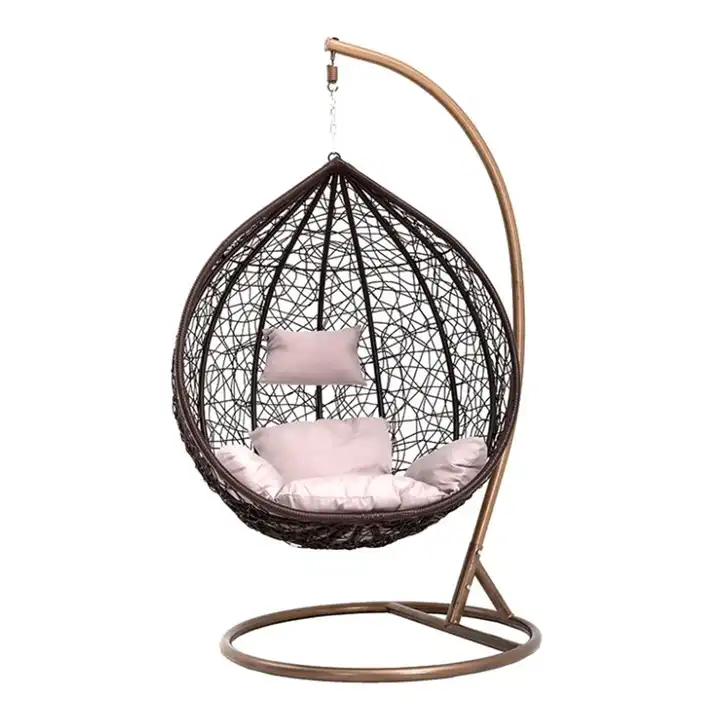 single and double PE Wicker Rattan Outdoor Hammock and Hanging Swing Egg Chair