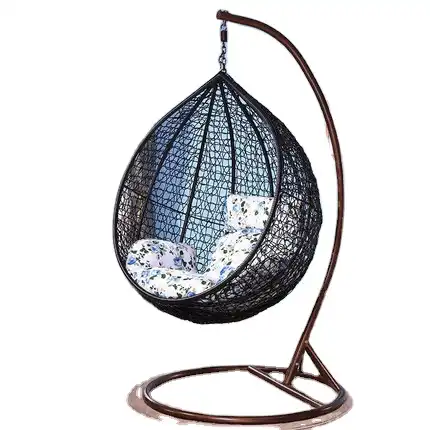 single and double PE Wicker Rattan Outdoor Hammock and Hanging Swing Egg Chair