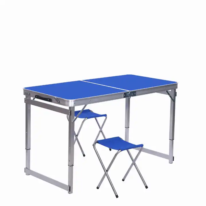 Height Adjustable Craft Wire Mesh Aluminium Folding Table with Easy Carry Handle and Umbrella Hole for Camping and Picnic